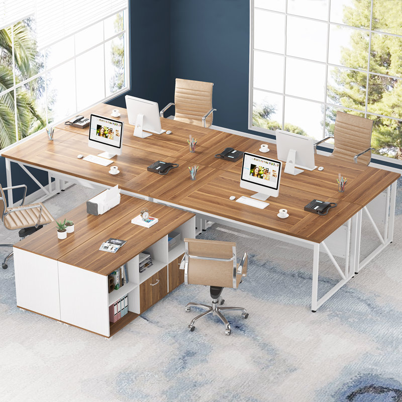 Inbox Zero Dineke L-Shape Executive Desk with Cabinet